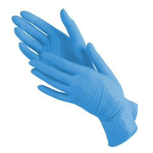 Перчатки винило-нитриловые синие M (50 пар)